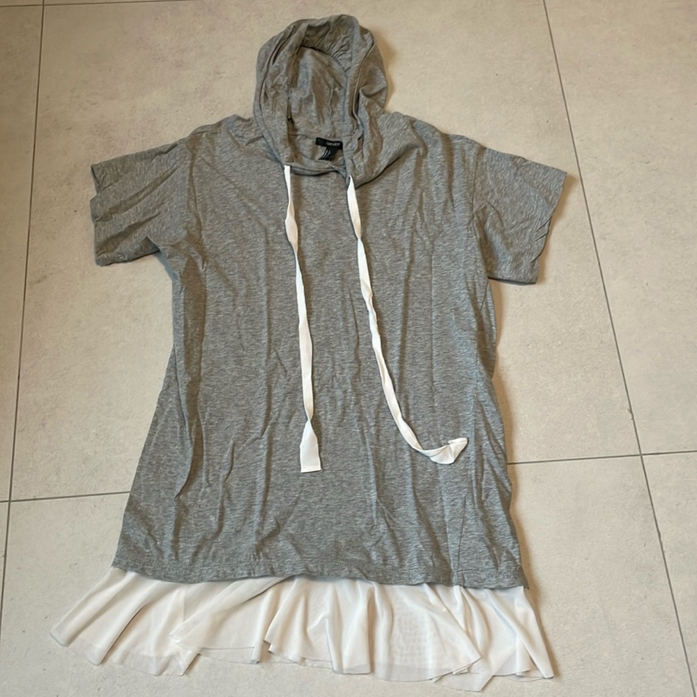 Grey dress with hoodie